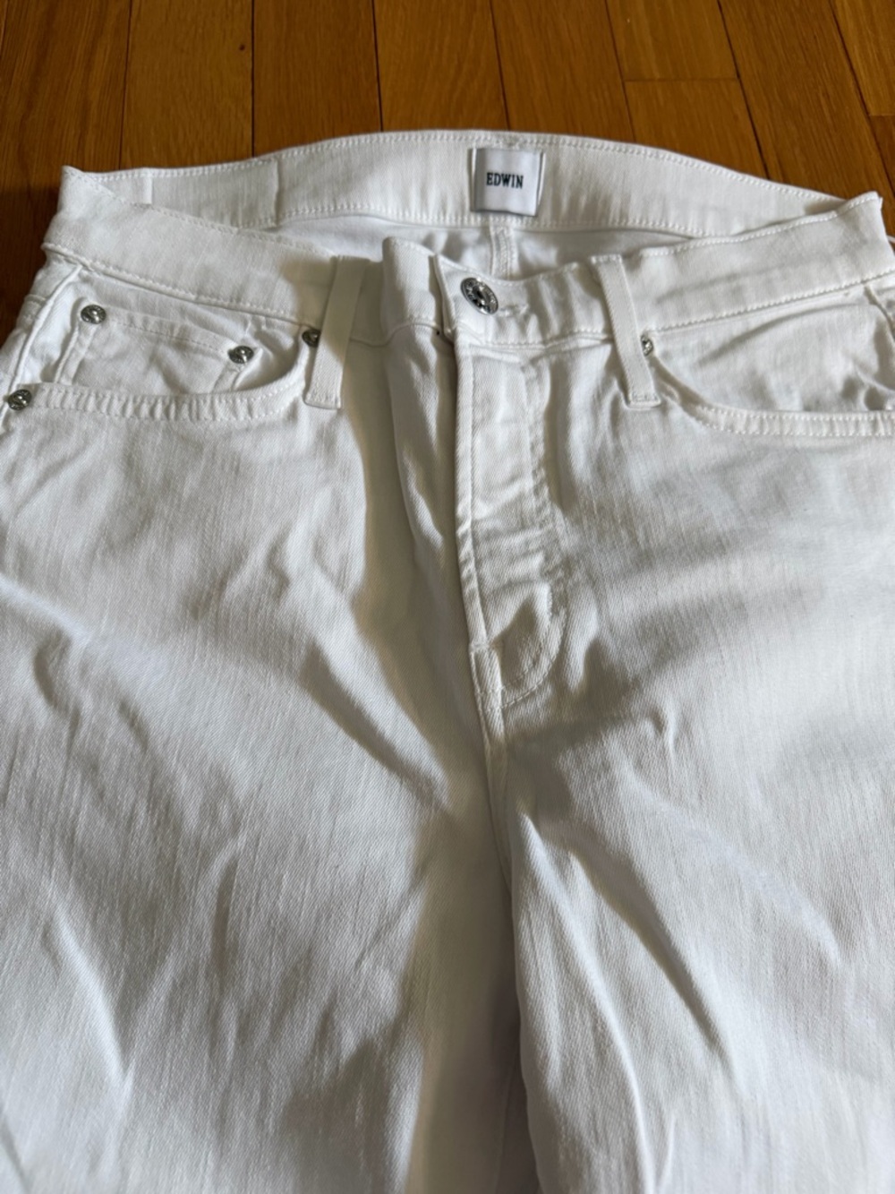 Edwin Women’s Optic White Skinny Jeans NWT size 26 - Picture 4 of 6